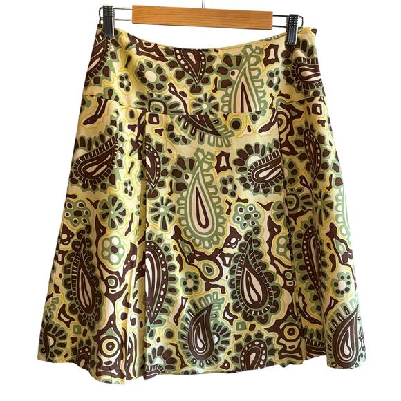 Vintage J. McLaughlin Paisley Print Silk Blend A-Line Skirt - size 6 - Picture 1 of 6